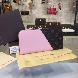 Replica Louis Vuitton Brown Monogram Pale Pink Kimono Wallet