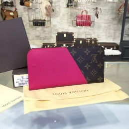 Replica Louis Vuitton Brown Monogram Bright Pink Panel Kimono Wallet