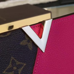 Replica Louis Vuitton Brown Monogram Bright Pink Panel Kimono Wallet