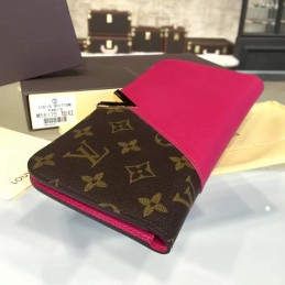 Replica Louis Vuitton Brown Monogram Bright Pink Panel Kimono Wallet