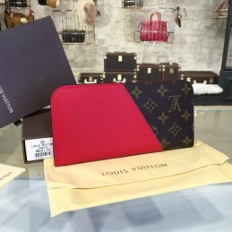 Replica Louis Vuitton Brown Monogram Red Kimono Wallet