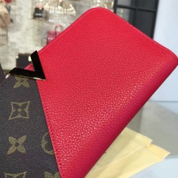 Replica Louis Vuitton Brown Monogram Red Kimono Wallet