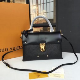 Replica Louis Vuitton Black Structured One Handle Bag