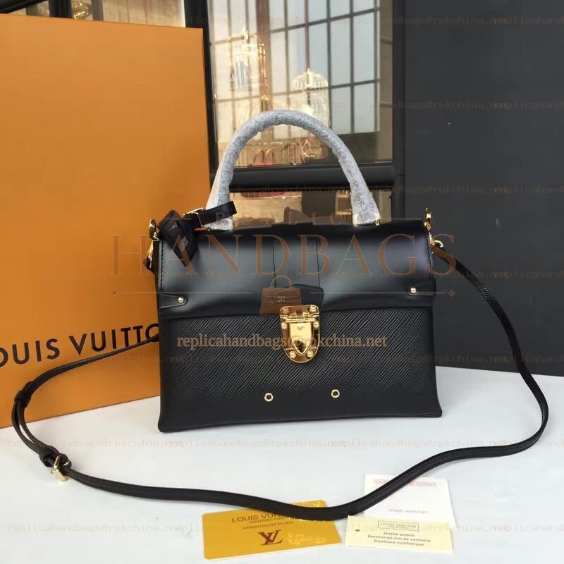 Replica Louis Vuitton Black Structured One Handle Bag