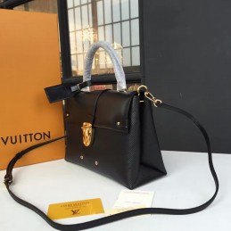Replica Louis Vuitton Black Structured One Handle Bag