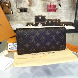 Replica Louis Vuitton Brown Monogram Yellow Interior Emilie Wallet