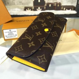 Replica Louis Vuitton Brown Monogram Yellow Interior Emilie Wallet