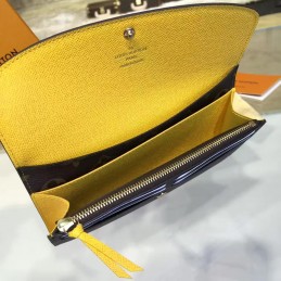 Replica Louis Vuitton Brown Monogram Yellow Interior Emilie Wallet