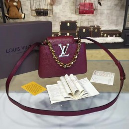 Replica Louis Vuitton Burgundy Chain Capucines Mini