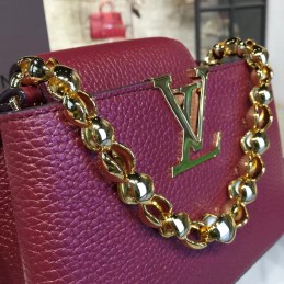 Replica Louis Vuitton Burgundy Chain Capucines Mini
