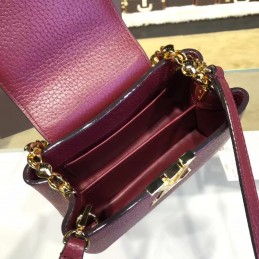 Replica Louis Vuitton Burgundy Chain Capucines Mini