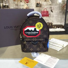 Replica Louis Vuitton Brown Monogram Travel Patch Palm Springs Backpack Mini