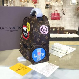 Replica Louis Vuitton Brown Monogram Travel Patch Palm Springs Backpack Mini