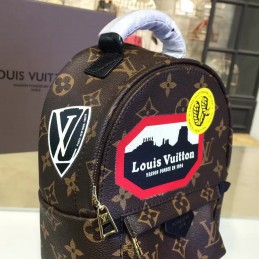 Replica Louis Vuitton Brown Monogram Travel Patch Palm Springs Backpack Mini