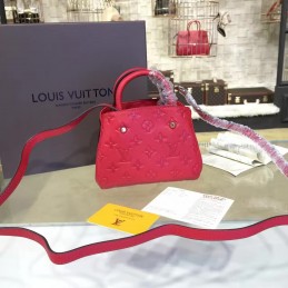 Replica Louis Vuitton Red Embossed Monogram Montaigne Mini
