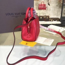 Replica Louis Vuitton Red Embossed Monogram Montaigne Mini