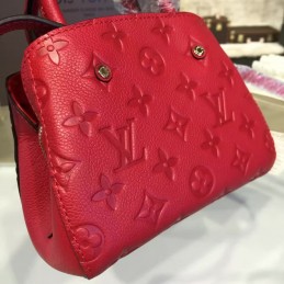 Replica Louis Vuitton Red Embossed Monogram Montaigne Mini