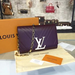 Replica Louis Vuitton Burgundy Quilted Chain Louise GM