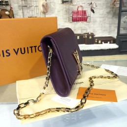 Replica Louis Vuitton Burgundy Quilted Chain Louise GM