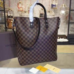 Replica Louis Vuitton Brown Damier Ebene Zebra Patch Atlas Tote