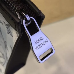Replica Louis Vuitton White Savane Chapman Pochette Voyage MM Clutch