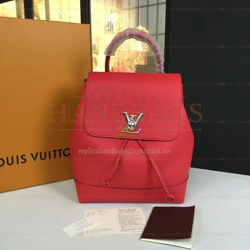 Replica Louis Vuitton Red Lockme Backpack
