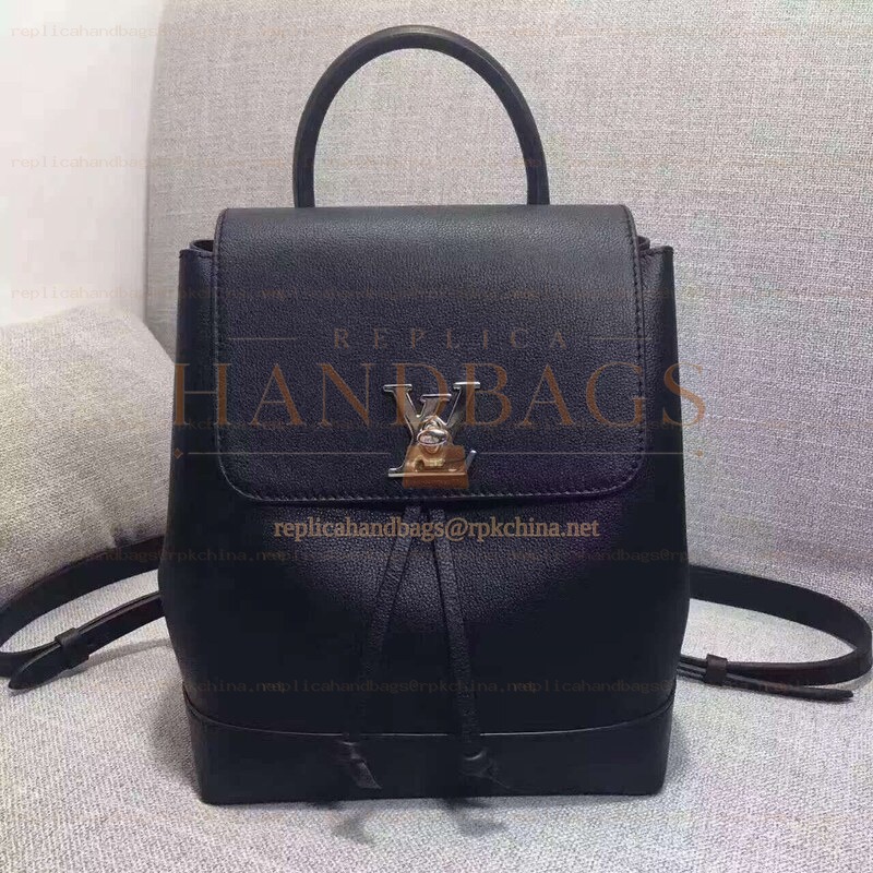 Replica Louis Vuitton Black Lockme Backpack