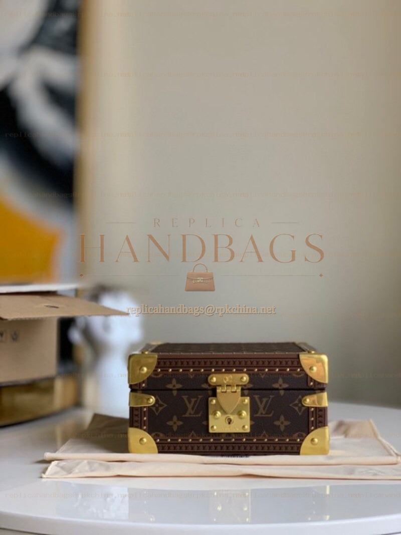 Replica Louis Vuitton Brown Monogram Jewelry Box