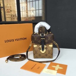 Replica Louis Vuitton Brown Monogram Tan Camera Box