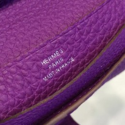 Replica Hermes Purple Bearn Compact Wallet Silver H Hardware