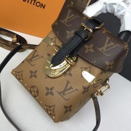Replica Louis Vuitton Brown Monogram Tan Camera Box
