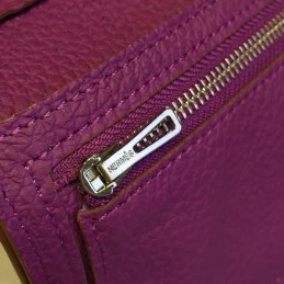 Replica Hermes Purple Bearn Compact Wallet Silver H Hardware