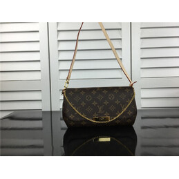 Replica Louis Vuitton Brown Monogram Chain Favorite MM