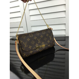 Replica Louis Vuitton Brown Monogram Beige Strap Favorite PM