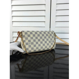 Replica Louis Vuitton White Damier Azur Beige Strap Favorite MM
