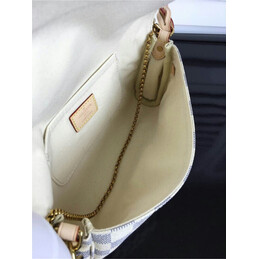 Replica Louis Vuitton White Damier Azur Beige Strap Favorite MM