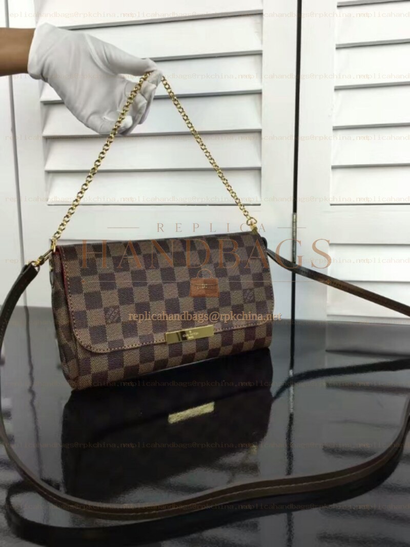Replica Louis Vuitton Brown Damier Ebene Favorite MM