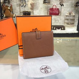 Replica Hermes Taupe Bearn Compact Wallet Silver H Hardware