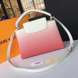Replica Louis Vuitton White Pink Ombre Capucines PM
