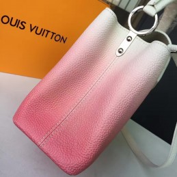 Replica Louis Vuitton White Pink Ombre Capucines PM