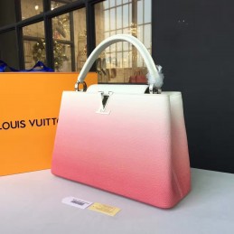 Replica Louis Vuitton White Pink Ombre Capucines MM