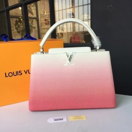Replica Louis Vuitton White Pink Ombre Capucines MM