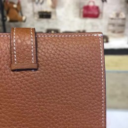 Replica Hermes Taupe Bearn Compact Wallet Silver H Hardware