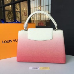 Replica Louis Vuitton White Pink Ombre Capucines MM