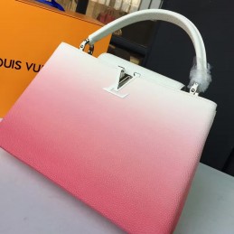 Replica Louis Vuitton White Pink Ombre Capucines MM