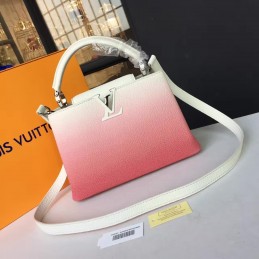 Replica Louis Vuitton White Pink Ombre Capucines BB