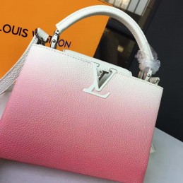 Replica Louis Vuitton White Pink Ombre Capucines BB