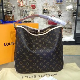 Replica Louis Vuitton Brown Monogram Beige Trim Delightful PM