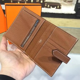 Replica Hermes Taupe Bearn Compact Wallet Silver H Hardware
