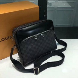 Replica Louis Vuitton Black Damier Graphite Dayton Reporter Bag